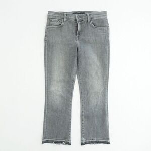 J Brand Womens Selena Mid Rise Crop Jeans Gray Stretch Denim Frayed Hem Size 28